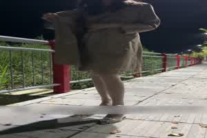 又是主人的任务，风衣路边露出尿尿  背景图片